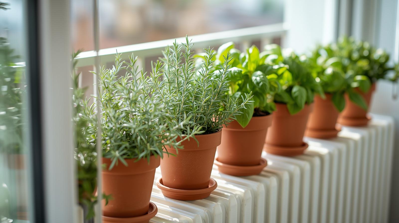 1. The Radiator Ledge Garden for Heat-Loving Mediterranean Herbs