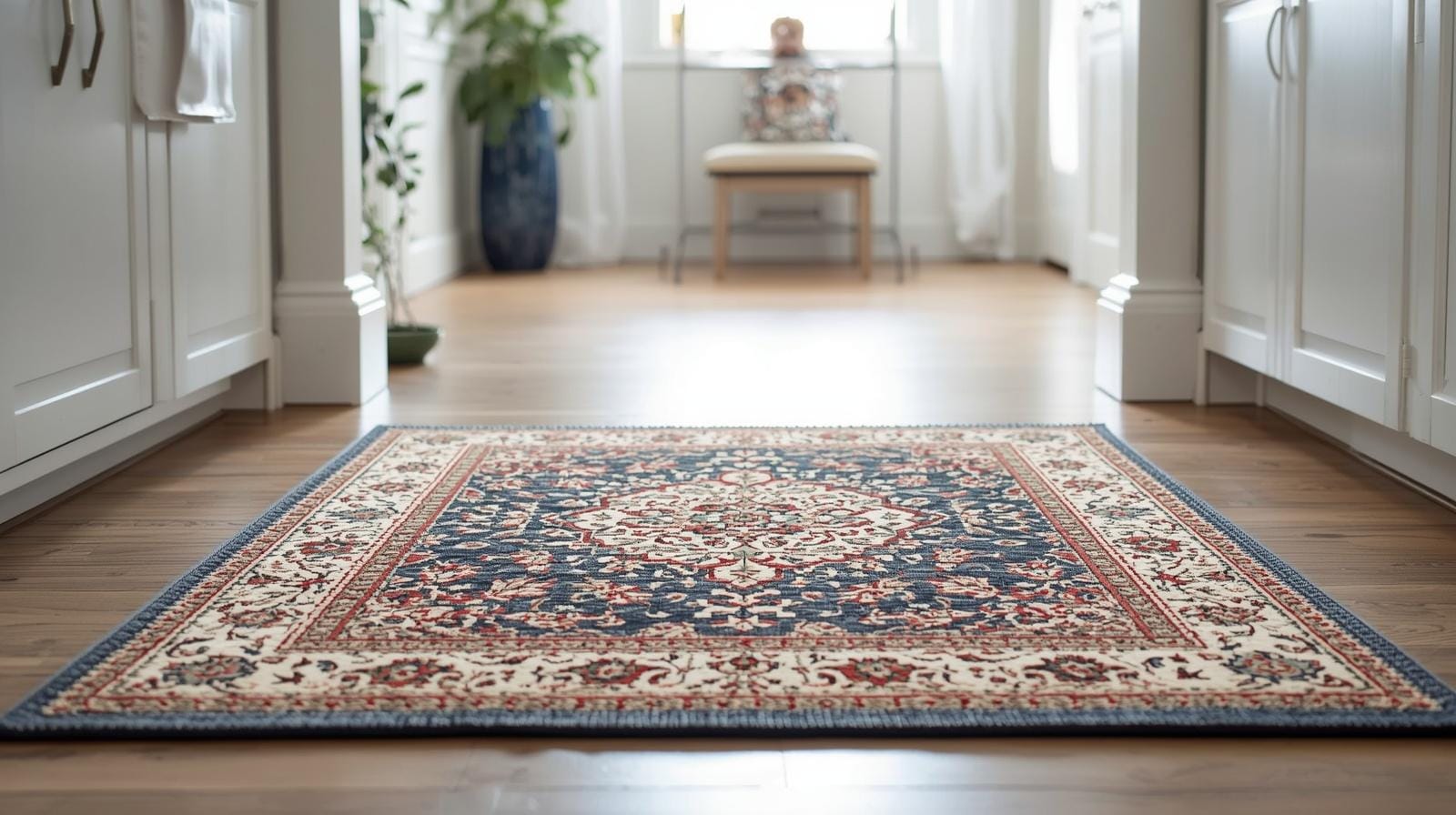 10. The Rug That Defines the Entryway Boundary Psychologically