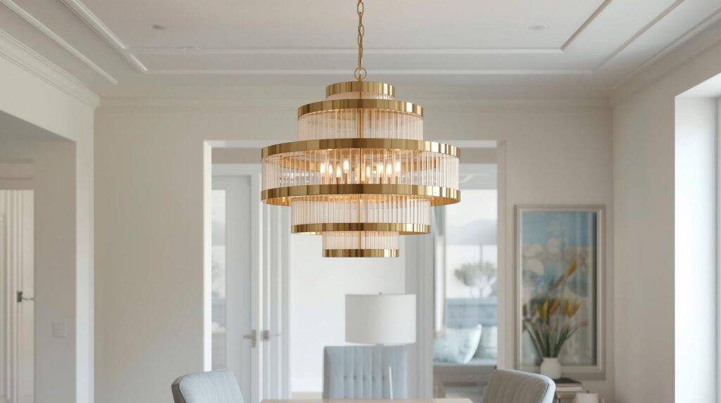 10. Brass or Gold Tiered Chandelier
