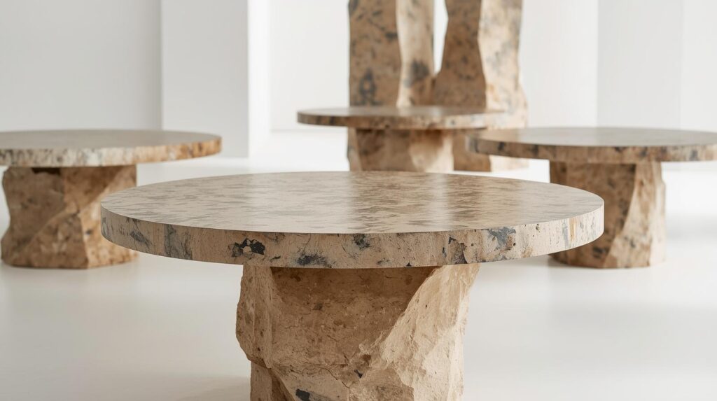 2. Incorporating Rare Monolithic Stone Dining Tables