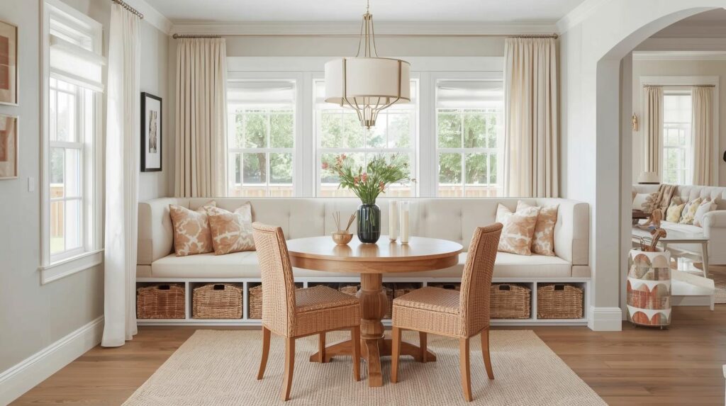  Built-In Banquette with Under-Seat Baskets