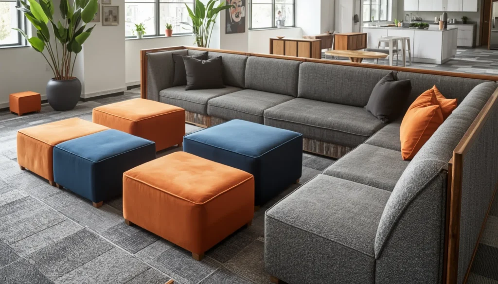 Create a Multi-Functional Seating Area with Ottomans