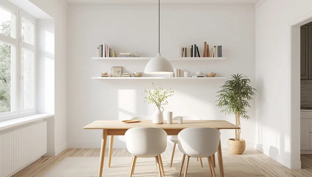 Floating Shelf Wall Above the Table