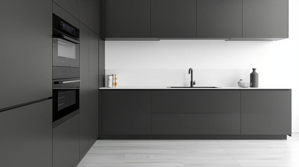 Matte Charcoal Cabinetry with Anti-Fingerprint Technology