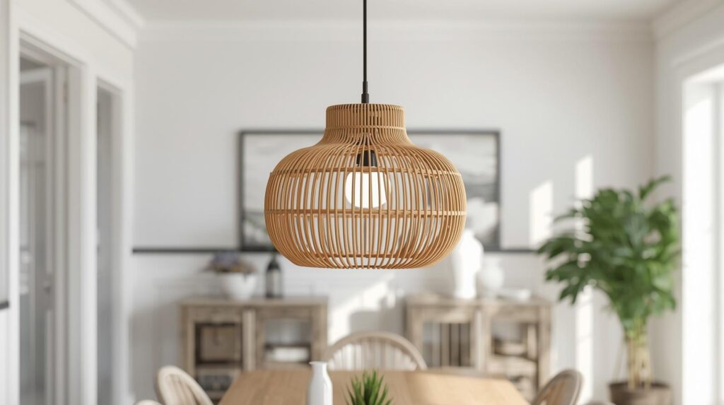 Rattan or Wicker Pendant