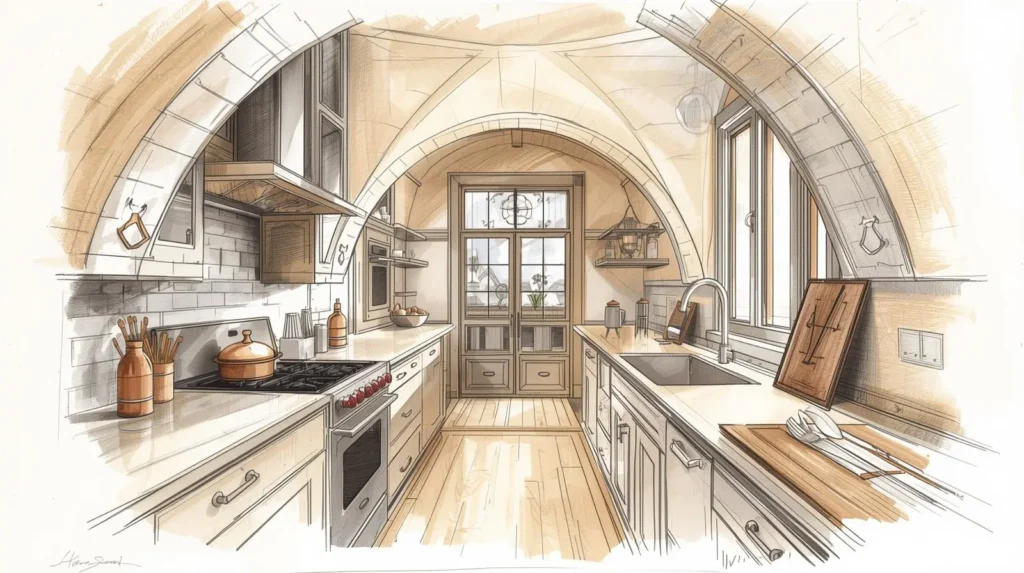 The Barrel-Vault Arch for a Galley Kitchen