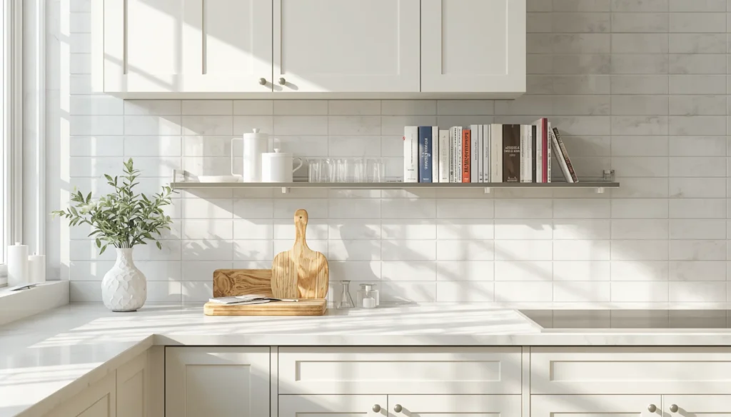 The Cookbook Rail Along the Backsplash