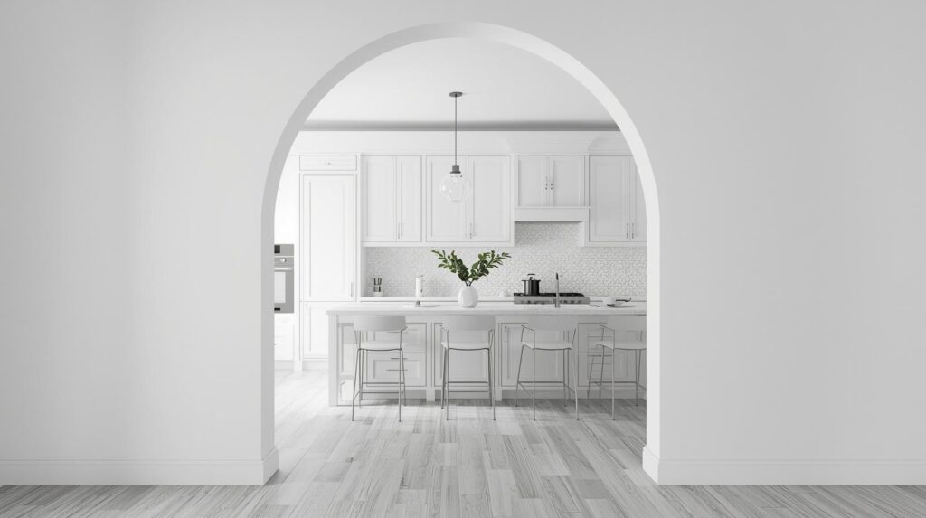 The Curved Arched Cased Opening in Monochrome