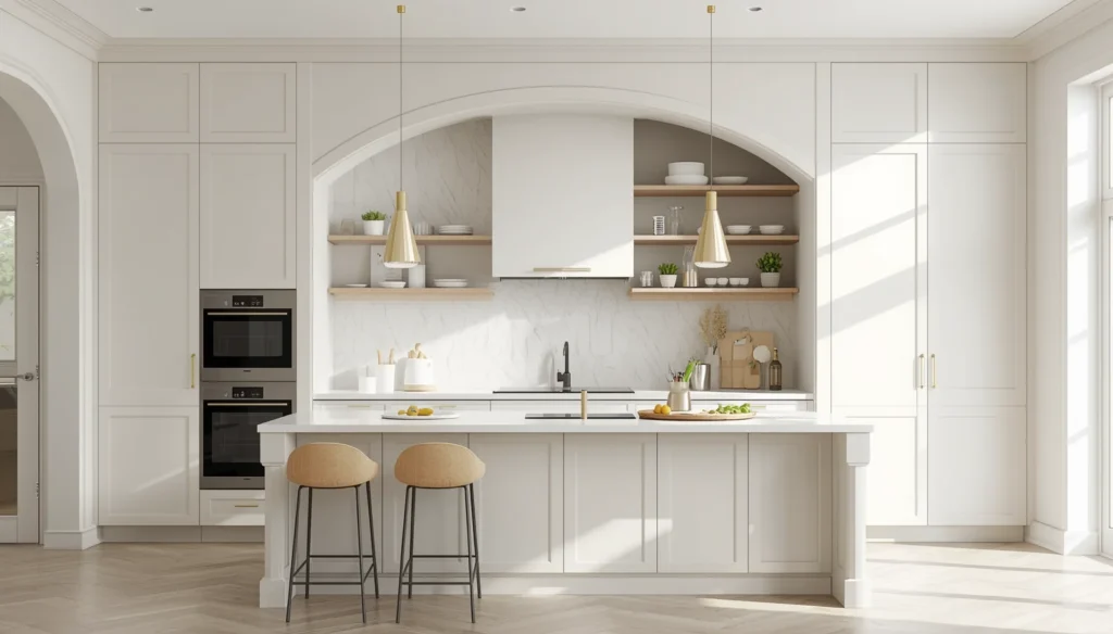 The Deep Cased Arch With Integrated Shelving