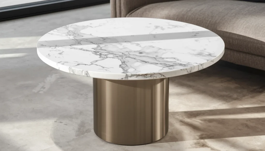 The Marble-Topped Table With a Brass or Brushed Steel Base