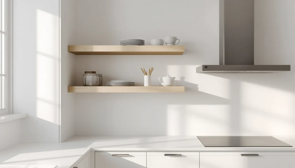 The Open Shelf Right Beside the Range Hood