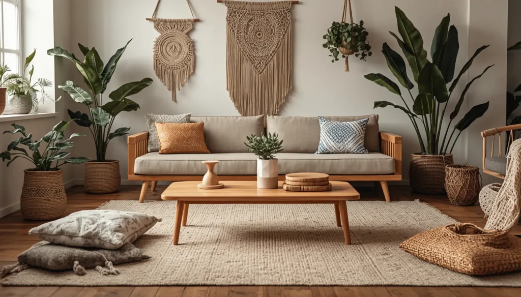 Use Low Wooden Furniture for a Relaxed Bohemian Mood