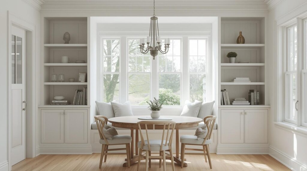  Window Seat Nook with Deep Window-Sill Shelving