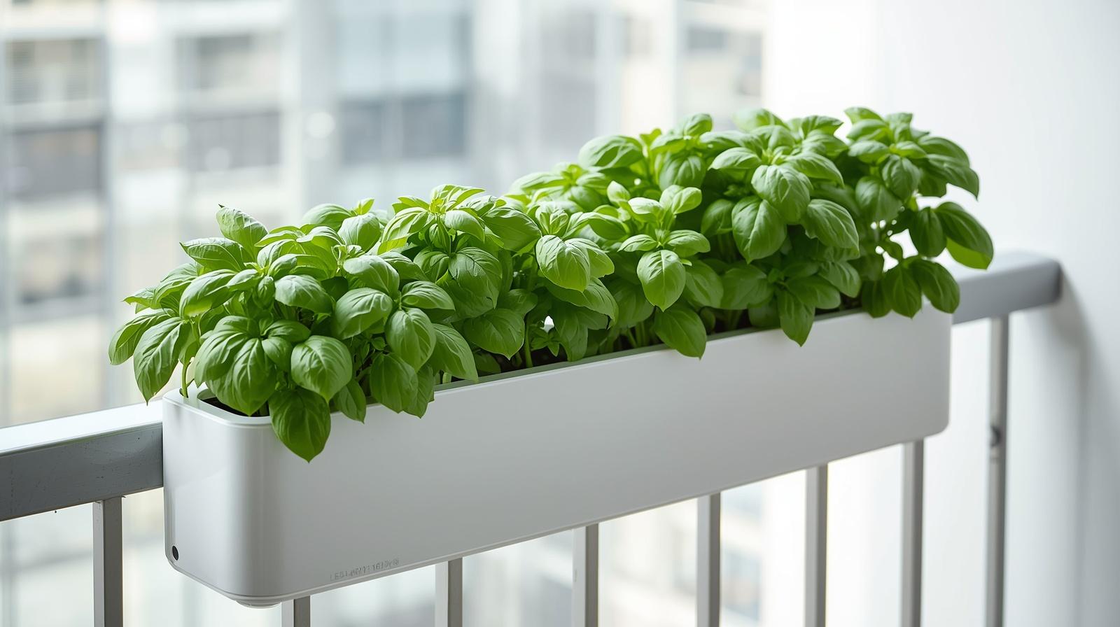 5. The Airflow-Optimized Rail Planter for Mildew-Free Basil