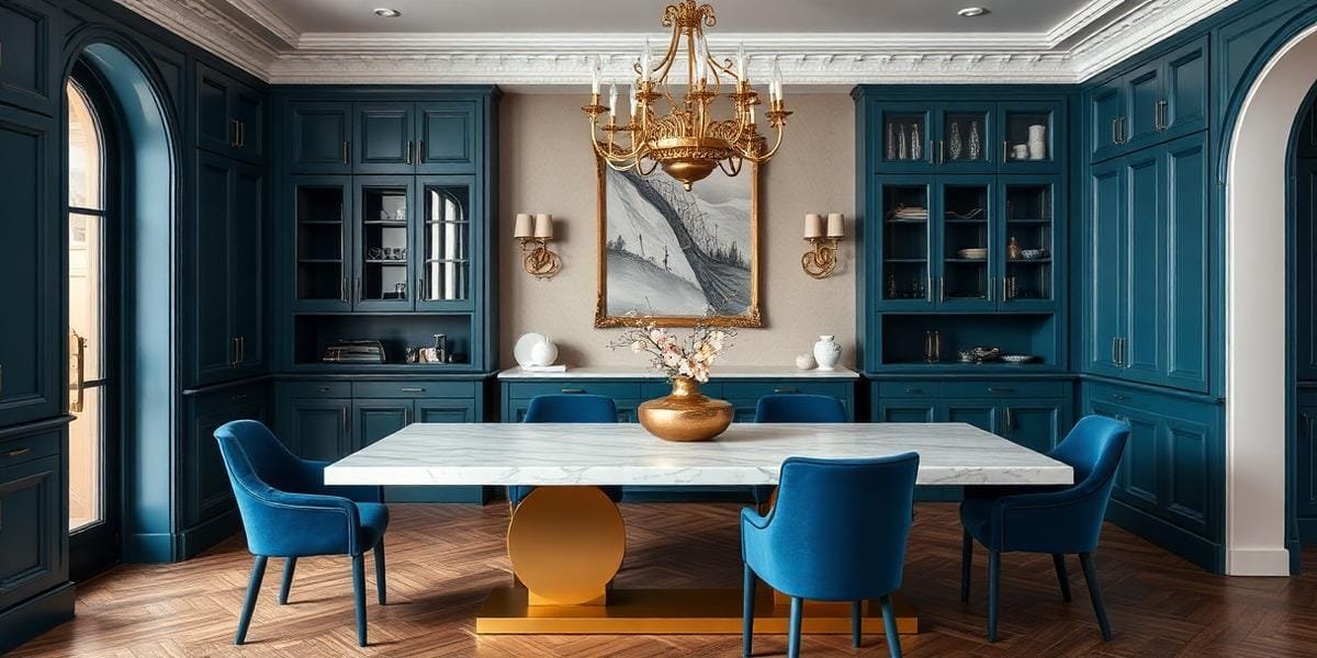 Refresh Your Eating Space with Sophisticated Blue Shades