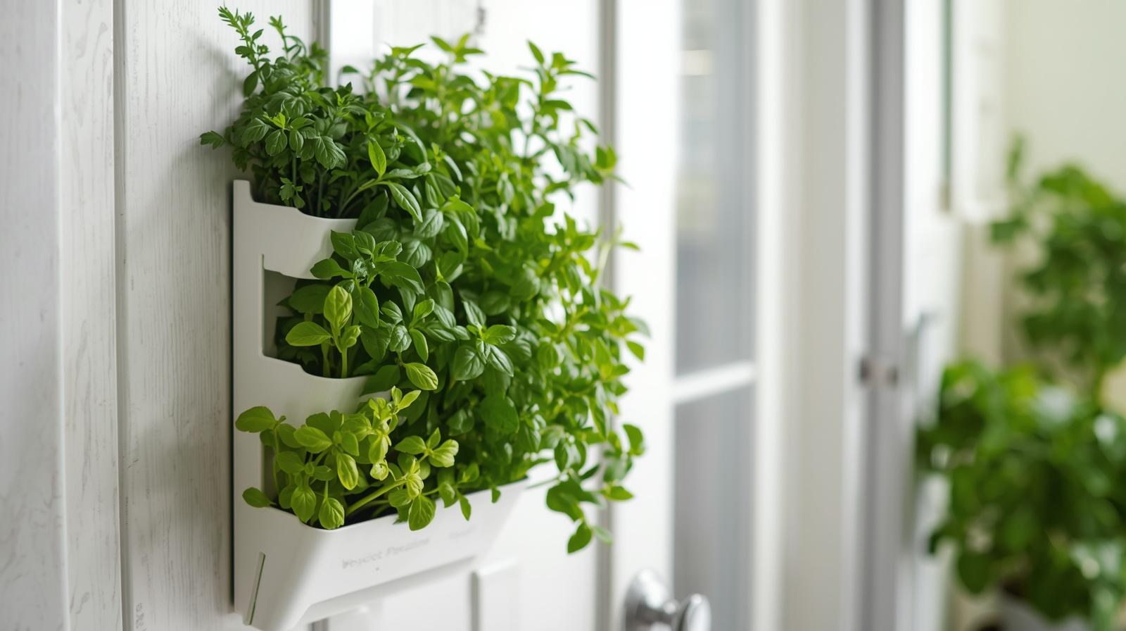 8. The Kitchen-Door Frame Pocket Garden for Instant Harvest Access