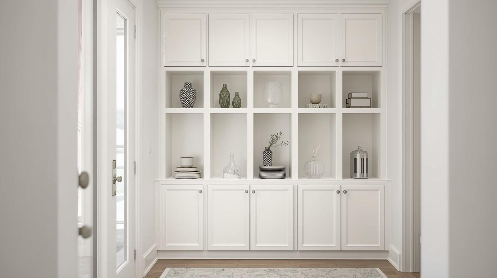 9. The Open Cubbies Built Into Dead Wall Cavity Space