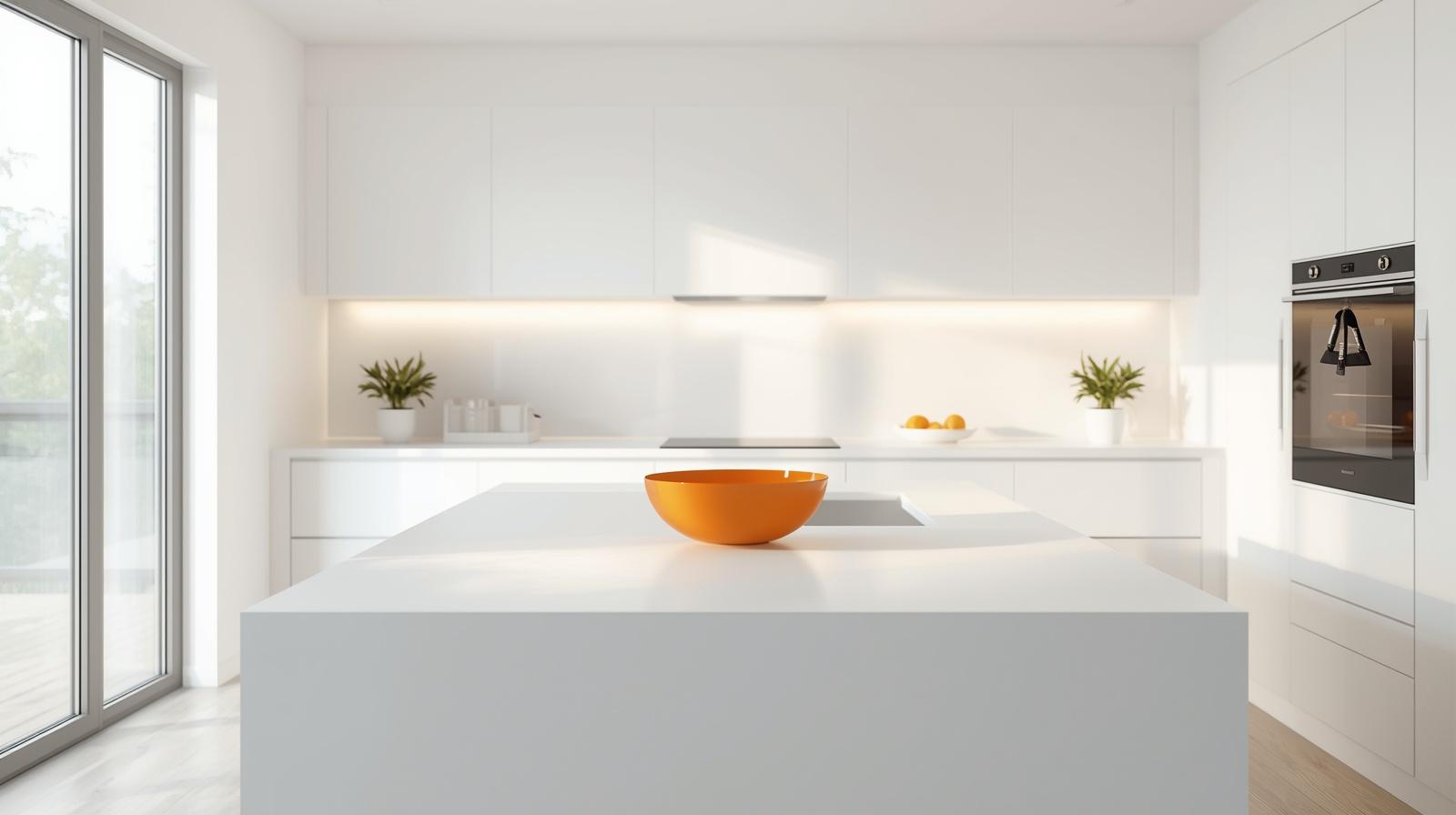  Designing an Orange Focal Point with a Kitchen Island