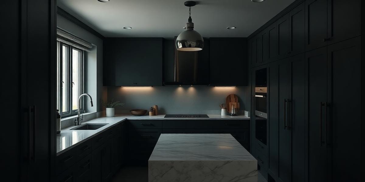 The Quiet Drama of a Moody Minimalist Kitchen Done Right