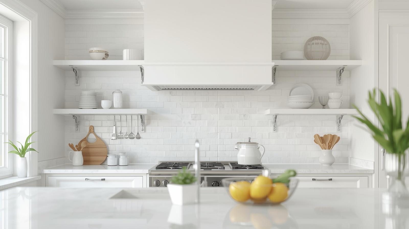 Open Shelving on Wrought Iron Brackets