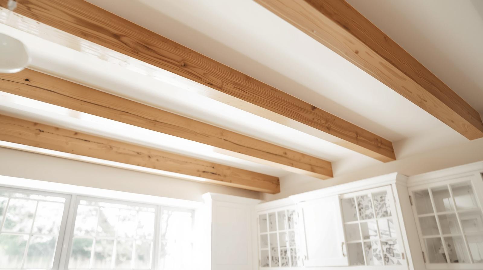 Waxed Wood Beams on the Ceiling