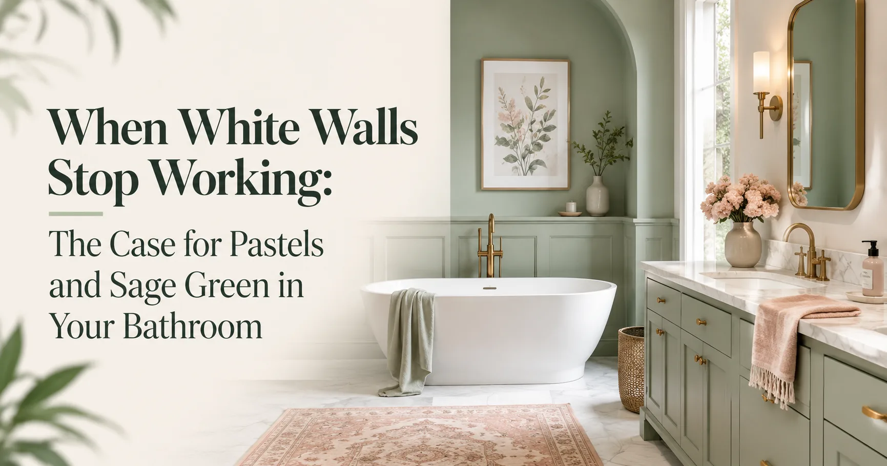 When White Walls Stop Working The Case for Pastels and Sage Green in Your Bathroom