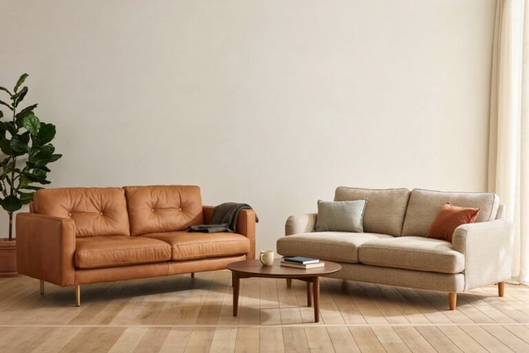 compare leather sofas vs fabric sofas